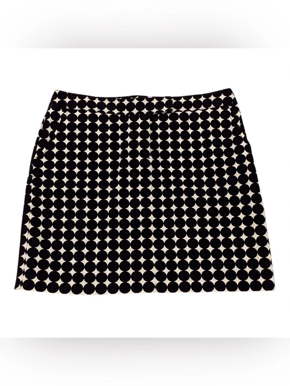 Larry Levine Stretch Black & White Geometric Print Skirt - New - Size 10